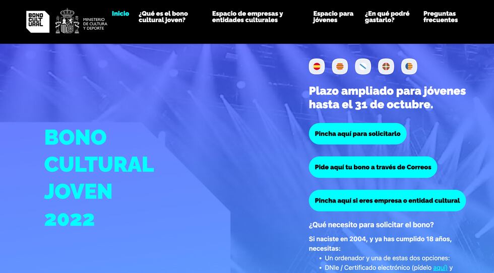 Cultura Ampl A El Plazo Para Solicitar El Bono Cultural Joven Hasta El