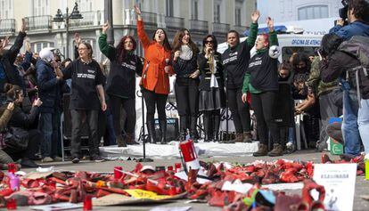 Protesta contra la violencia machista en Madrid, en una foto de archivo. 