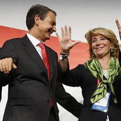 Alberto Ruiz Gallardón, José Luis Ropdríguez Zapatero, Esperanza Aguirre y Jaime Lissavetzky, con la candidatura de Madrid 2016