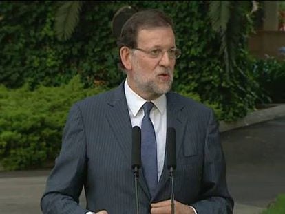 El presidente del Gobierno, Mariano Rajoy, este viernes en Marivent.