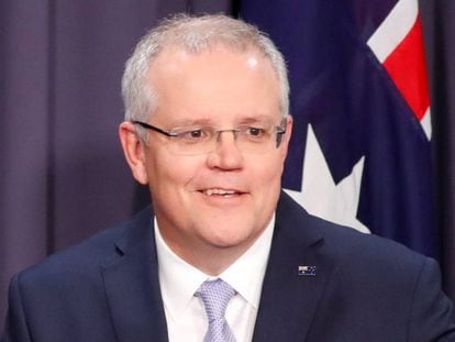 El nuevo primer ministro de Australia, Scott Morrison, en una rueda de prensa este viernes en Canberra.