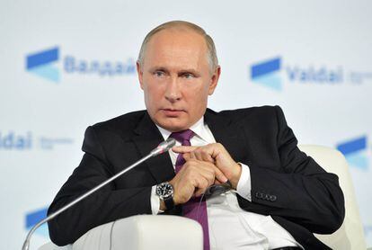 El presidente ruso en el foro Valdai este jueves en Sochi.