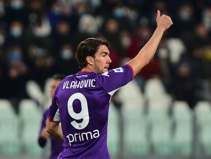 Dusan Vlahovic en el partido entre Fiorentina y Juventus del pasado 6 de noviembre.