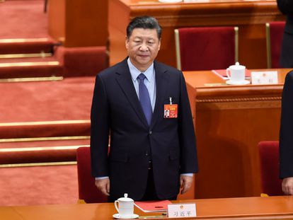 El presidente chino Xi Jinping en la ceremonia inaugural de la sesión legislativa anual.