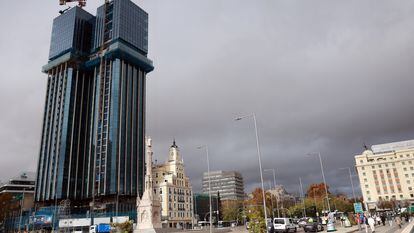 Estado, a finales de noviembre, de la reforma de las Torres de Colón en Madrid.