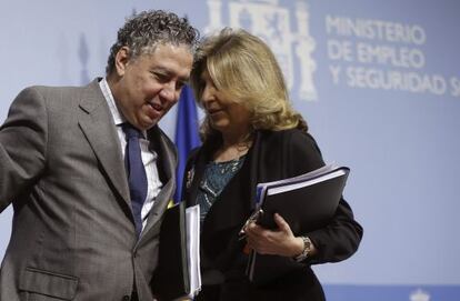 Los secretarios de Estado de Empleo y de Seguridad Social, Engracia Hidalgo y Tomás Burgos.