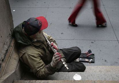 El número de indigentes en las calles de Nueva York ha crecido durante la crisis.