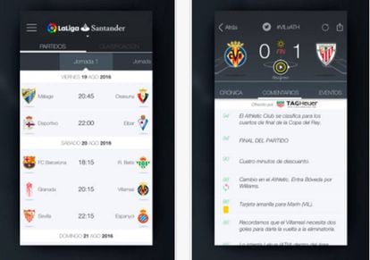 En la app de la Liga Santander conoceremos todo el calendario y horarios