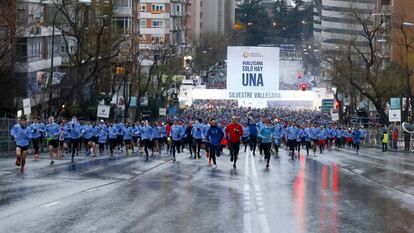 Vista de la salida de participantes en la última San Silvestre Vallecana.