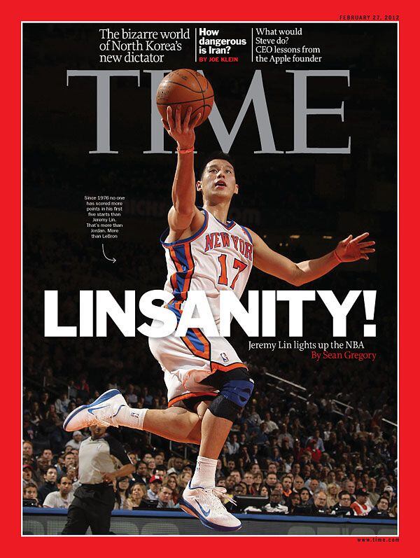 El jugador de baloncesto Jeremy Lin ocupa la portada de la revista 'Time' del 27 de febrero de 2012.