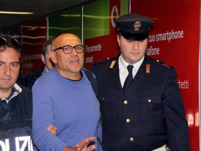 Giuseppe Polverino, detenido en el aeropuerto romano de Fiumicino en 2012.