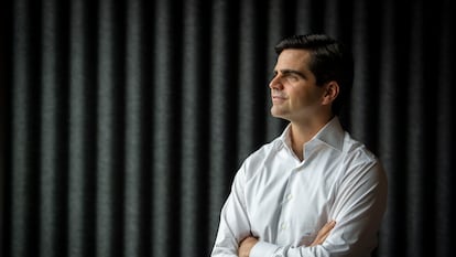 Diego del Alcázar, CEO de la IE University y novelista de ciencia ficción, retratado en Madrid el 6 de septiembre.
