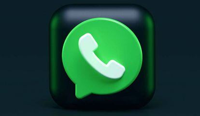 Logo WhatsApp con fondo negro