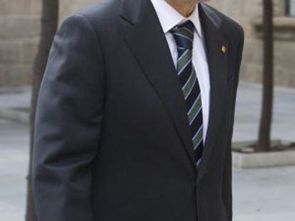 El president de la Generalitat, Artur Mas, ayer a su llegada al Palacio de la Generalitat