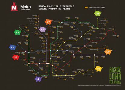 El mapa de la renda a Barcelona