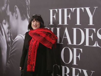 E. L. James, en el estreno en el neoyorquino teatro Ziegfeld Theatre de 'Cincuenta sombras de Grey' el pasado 6 de febreo.