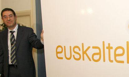 Alberto García Erauzquin, máximo responsable ejecutivo de Euskaltel, en un acto de esta operadora vasca.