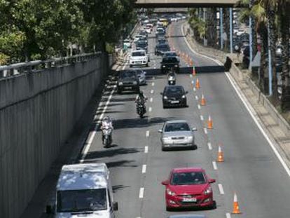 Trànsit a la ronda de Dalt de Barcelona.