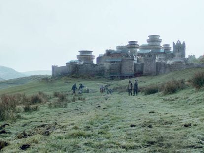 El escenario de Invernalia en Irlanda del Norte con parte del castillo recreado de forma digital.