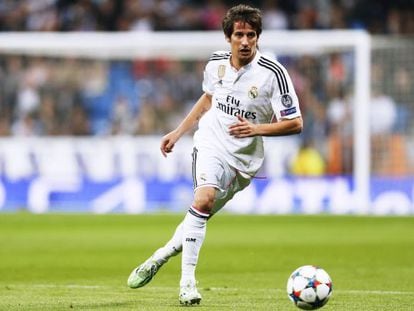 Coentrão, en un partido de Champions