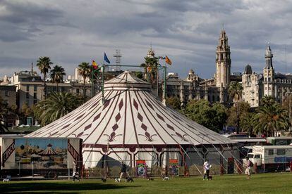 La carpa del Circ Raluy, al Moll de la Fusta de Barcelona.