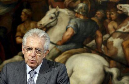 El primer ministro Mario Monti en el palacio Chigi en Roma.