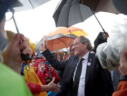 El presidente de la Generalitat, Quim Torra, en el acto de la prisión de Lledoners del pasado viernes