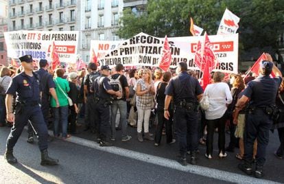 Concentración de profesores en Madrid, el pasado otoño, contra los recortes.