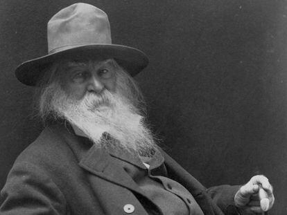 Un retrato del escritor norteamericano Walt Whitman (1819-1892).