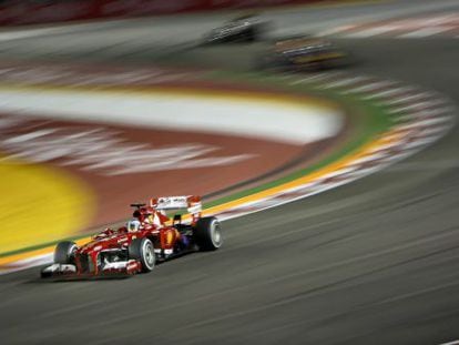 Alonso, durante el Gran Premio de Singapur. 