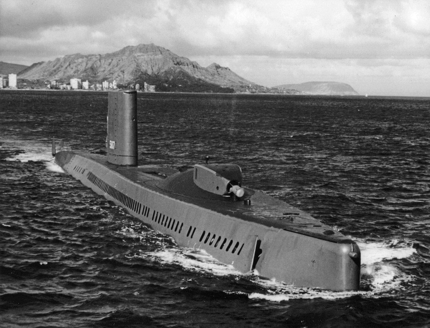 Imagen del submarino estadounidense 'Halibut' tomada en 1965.
