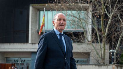Francisco Camps, expresidente de la Generalitat Valenciana, llega a la Audiencia Nacional el pasado 8 de marzo.