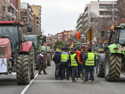 Manifestación de agricultores este jueves en Palencia.