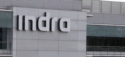 Fachada de la sede de Indra en Madrid.