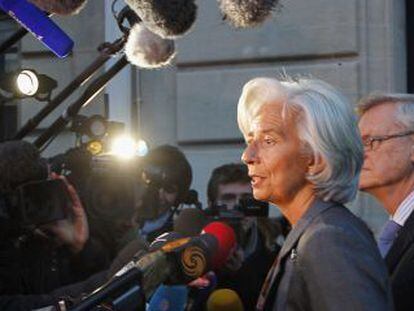 Lagarde comparece ante los medios tras testificar ante los jueces del caso Tapie.