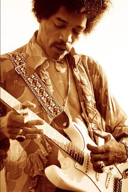 El guitarrista Jimi Hendrix.