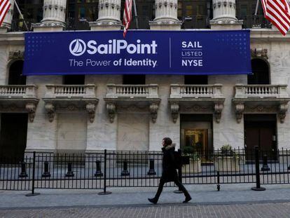 Anuncio de SailPoint en Wall Street, tras su salida a Bolsa en 2017.