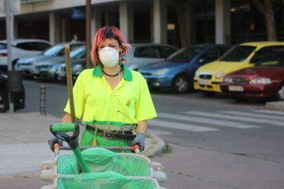 Sara Gema López, trabajadora de la limpieza de la empresa municipal de Alcorcón