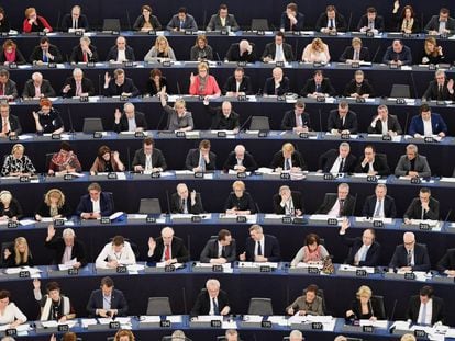 Miembros del Parlamento europeo, la semana pasada.