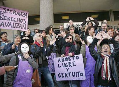 Protesta a favor del aborto en Madrid el pasado febrero.