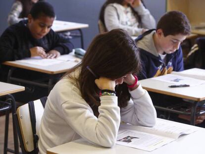 Alumnos de primaria en un colegio de Madrid. 