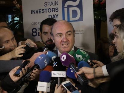 El ministro de Econom&iacute;a, Luis De Guindos, en el Spain Investors Day.
