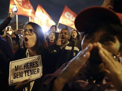 Manifestación en Brasil contra el presidente Temer.