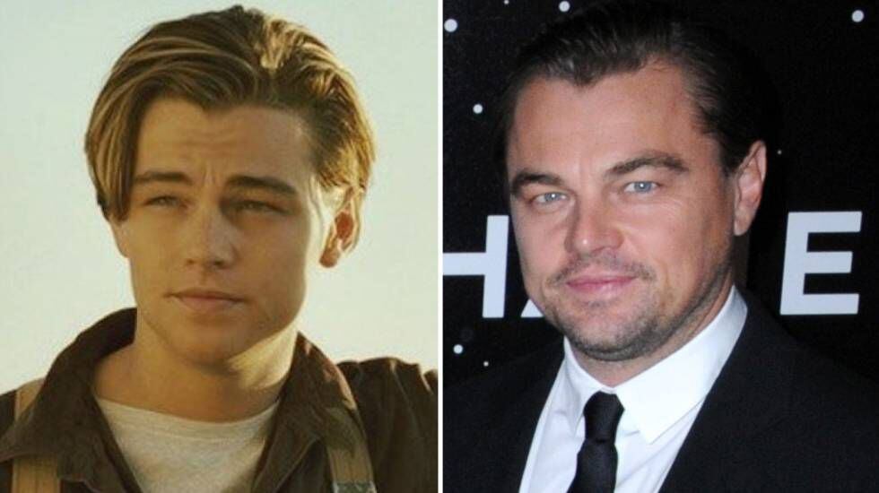 Leonardo DiCaprio, en 'Titanic' y en un evento en noviembre de 2018.