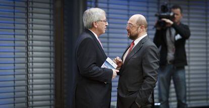 Juncker y Schulz, el 3 de marzo en Berl&iacute;n. 