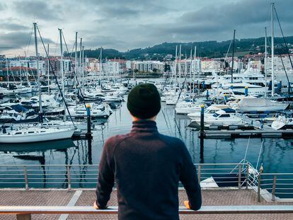 El puerto náutico de Sanxenxo (Pontevedra) a última hora de la tarde del miércoles, primer día de la visita del rey Juan Carlos.