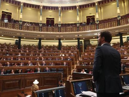 Pablo Casado durante una intervención en el Congreso de los Diputados.