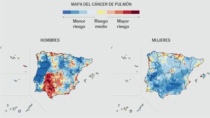 El primer mapa del cáncer de España y Portugal muestra enigmáticos patrones a ambos lados de la frontera