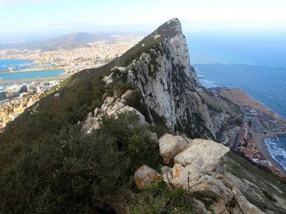 Vista aérea del Peñón de Gibraltar.