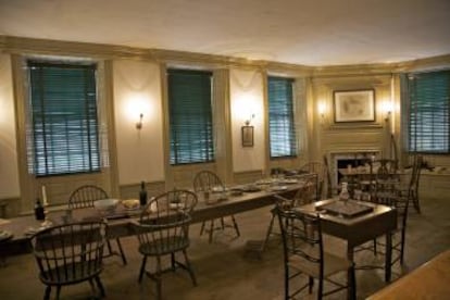 The Long Room, en la Fraunces Tavern, original de 1719, en Manhattan (Nueva York).